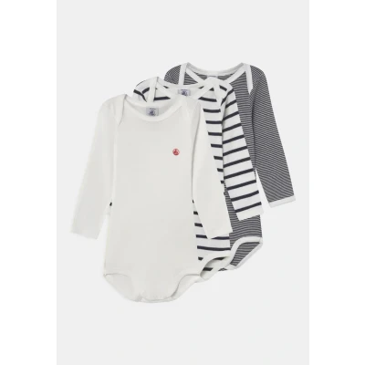 Image of Petit Bateau Unisex Babies’Long Sleeve Striped Body (Pack of 3) , Variant 1, 18 months