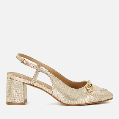 Image of Dune London Cassie Snaffle Trim Leather Sling Backs UK 3