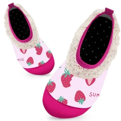 Image of Kids Swim Water Shoes for Girls Toddlers Baby Aqua Socks Quick Dry Pool Beach Barefoot Children（Strawberries 32/33