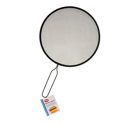 Image of Tala Non Stick Splatter Guard for Frying Pan, Diameter with Fine mesh Screen catching Oil Splashes When Cooking, Food Grade Stainless Steel Handle, Carbon Steel, Black, 26cm Wide