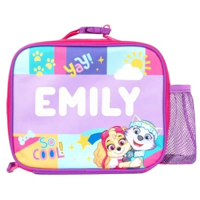 Image of Paw Patrol Skye Personalised Children’s Lunch Bag Kids School Insulated Box for Boys &amp; Girls Nursery Blue