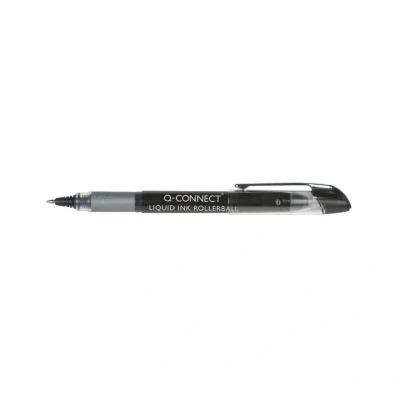 Image of Q Connect Liquid Ink Rollerball Pen Fine Black (Pack of 10)