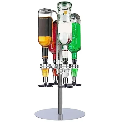 Image of Rotary Stand Drink Optic Dispenser Party BAR Butler 4 Bottle
