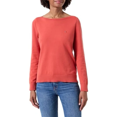 Image of Tommy Hilfiger Women&#039;s Knitted Jumper, Red (Terra Red), XS