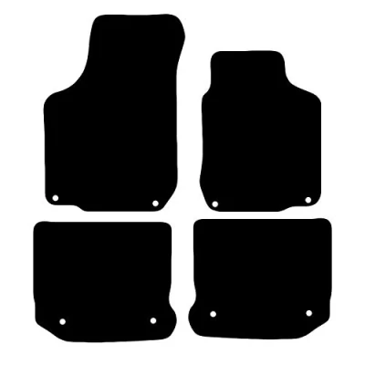 Image of Carsio Carpet Car Mats For VW Beetle 2005 to 2011 4 Piece Set With 8 Clips Tailored Fit Floor Mat Complete Accessory Black Custom Fitted All Weather, Anti Slip Backing &amp; Trim