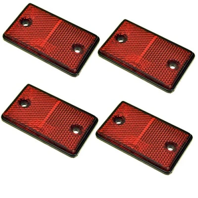Image of AB Tools Red Rectangular Rear Reflector Pack of 4 Trailer Fence Gate Post TR074