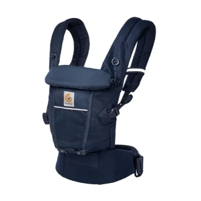 Image of Ergobaby Adapt Carrier for Newborns, from Birth, 3 Positions, SoftFlex Mesh, Ergonomic Baby Front Inward and Back Carry Position, Midnight Blue