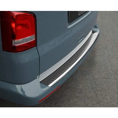 Image of Black Chrome Bumper Protector To Fit T5 Transporter (2003 15)