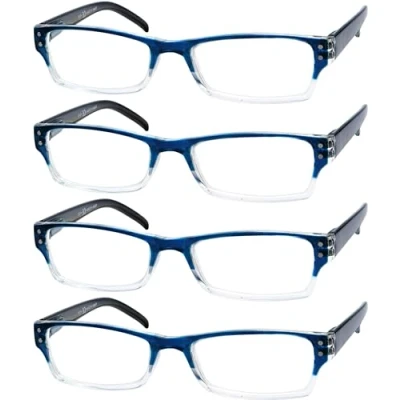 Image of Eyekepper Reading Glasses 4 Pack Include Sunglasses for Women Men Under The Sun,Two Tone Reader Eyeglasses