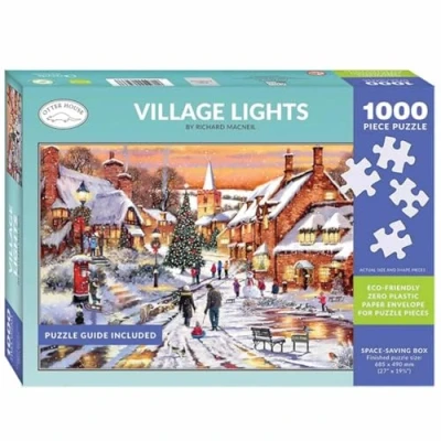 Image of Otter House Gift 1000 Piece Jigsaw Puzzle Christmas Village Lights