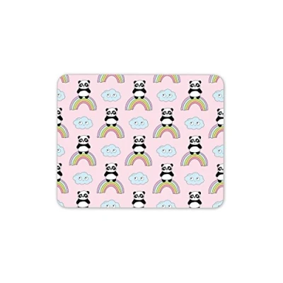 Image of Destination Vinyl ltd Cute Panda Mouse Mat Pad Girls Pink Rainbow Daughter Kids Gift Computer #8803