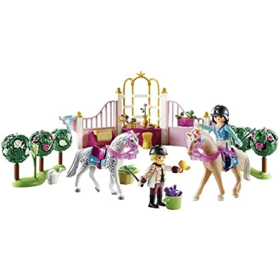 Image of Playmobil 70450 Princess Castle Riding Lessons, magical world for princes and princesses, fun imaginative role play, playset suitable children ages 4+