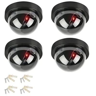 Image of DODUOS 4PCS Dummy Cameras CCTV, Dome Fake Security CCTV Camera Simulation Monitor with LED Blinking Light, Camera, Outdoor Indoor Use for Homes &amp; Business
