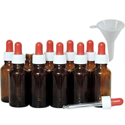 Image of Viva Haushaltswaren 10 Small Brown Glass Apothecary Bottles, Glass, brown, 30 ml