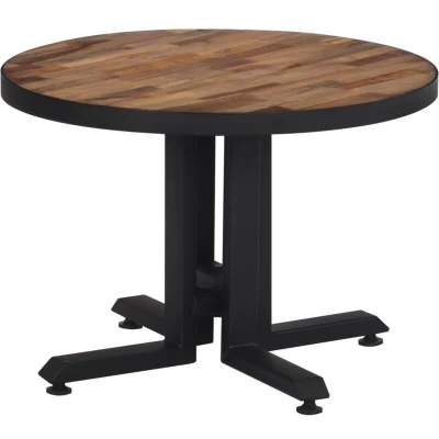 Image of vidaXL Coffee Table Round Ø55x40 cm Solid Reclaimed Teak