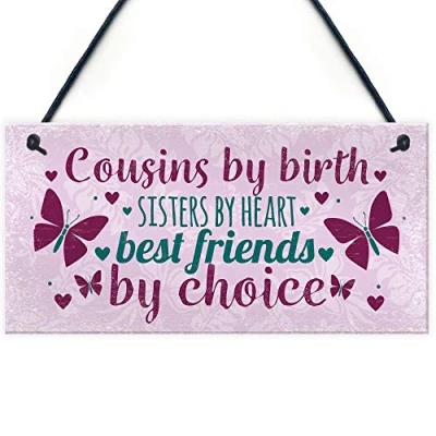 Image of RED OCEAN Cousin Keepsake Best Friend Sister Gift For Christmas Birthday Family Love Sign Plaque