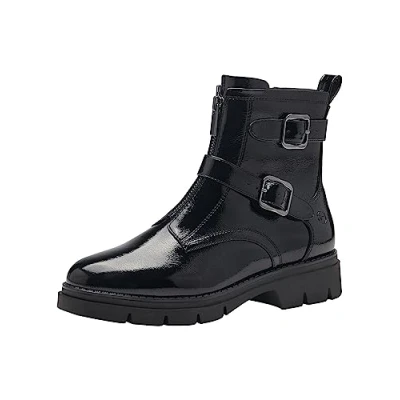 Image of Tamaris Women&#039;s 1 25817 41 Ankle Boot, Black (Black Patent), 4 UK