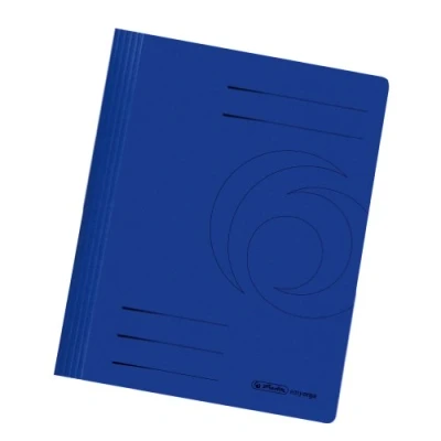 Image of Herlitz A4 Manilla Folded Flat File Dark Blue (Pack of 10)
