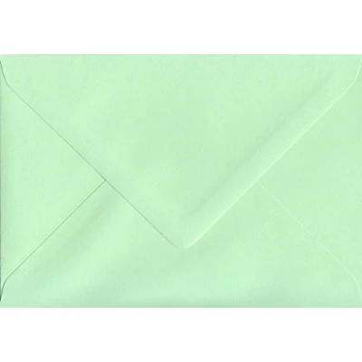 Image of Pack of 100 Mint Green 152mm x 216mm Gummed A5 Card Coloured Envelopes 100gsm Paper