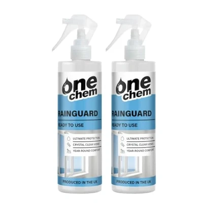Image of One Chem Rainguard 2 x 250 ml, Window Protector Spray, Repels Water &amp; Stains