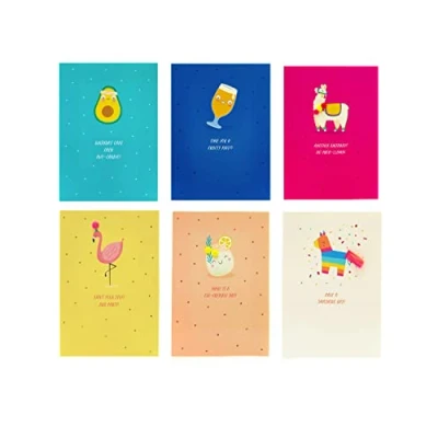 Image of UK Greetings Multipack of 6 Birthday Cards for Him/Her/Friend Funny Design