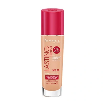 Image of Rimmel London Lasting Finish 25 Hours Foundation with Comfort Serum, SPF 20, 400 Natural Beige, 30 ml
