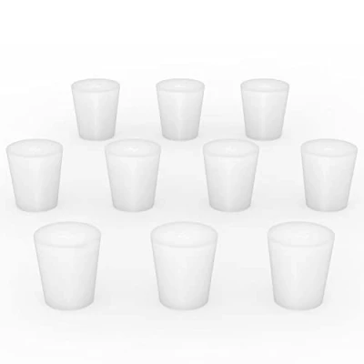 Image of stonylab Silicon Rubber Stopper, White Tapered Lab Seal Silicone Stoppers Plugs (10 Pack, 4#)