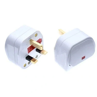Image of Vogueing Tool 13A UK Mains Power Plug, 2pcs Switched Pluge 3 Pin With Big Swtch Neon Indicator Light for Connecting Appliance Cable