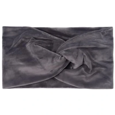 Image of styleBREAKER women velvet look headband with twist knot, hairband 04026040, Colour:Grey