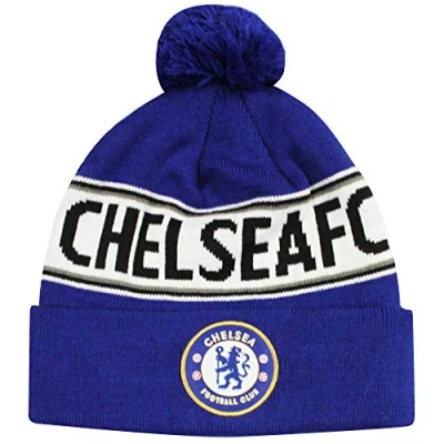 Image of Chelsea Official Adults FC (Premier League) Bobble Ski Hat (100% Acrylic)