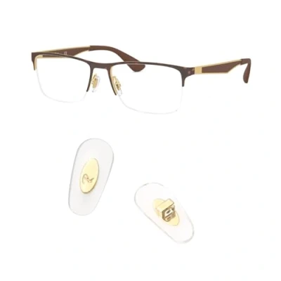 Image of Replacement Push in Nose Pads for Ray Ban RB6335 Glasses Repair Kits,Bonus Lens Cloth (gold)