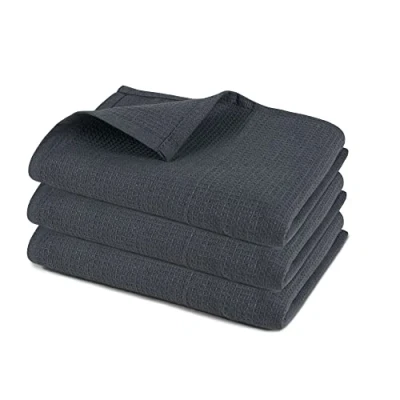 Image of Pagnanno.Hotel Quality Kitchen tea Towels &amp; Waffle Weave towelProfessional Cotton 45x70cmAbsorbent Fast Drying Dish Towels,Kitchen and Bar (Pack of 3 (45x70cm), Charcoal)