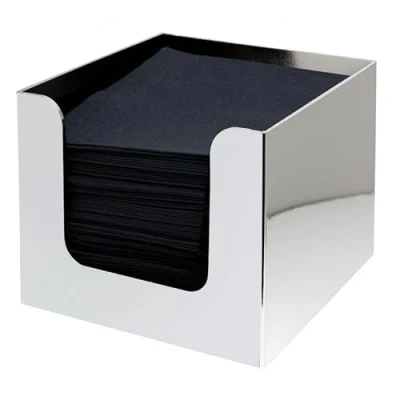 Image of Napkin Holder Tissue Box Dispenser Cube Square Bar Hotel Bedroom Reception Organiser (1, Chrome)