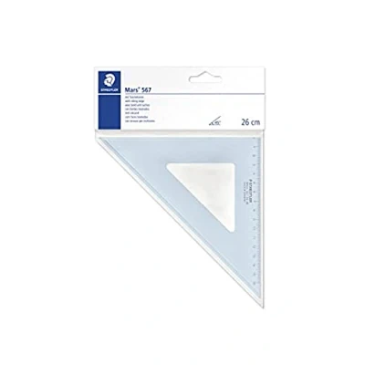 Image of STAEDTLER 567 26 45 Mars Set Square, 25 cm 45/45 Degree Transparent (Pack of 1)