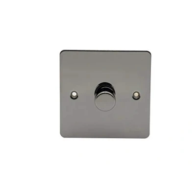 Image of Schneider Electric Ultimate Flat Plate Single 2 Way LED Dimmer Light Switch, 100W/VA, GU6212LMBN, Black Nickel
