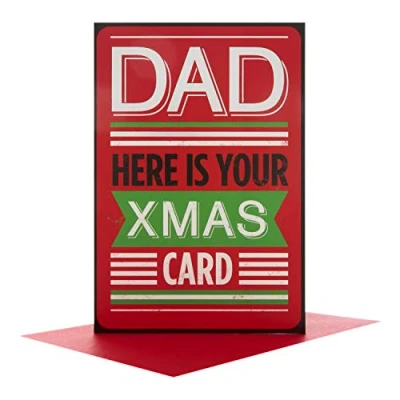 Image of Hallmark 25495414 Dad Medium Christmas Card &quot;Funny&quot;