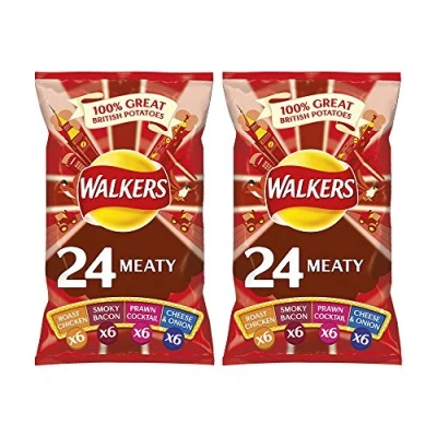 Image of Walkers Crisps Meaty Variety Packs 4 Flavours 24 (25g) 2