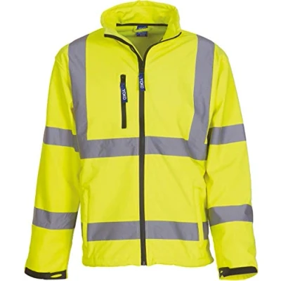 Image of Yoko Men&#039;s Yk040/Hvk09 Hi Vis Softshell Jacket Yellow, Medium