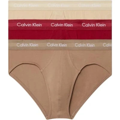 Image of Calvin Klein Underwear Stretch HIP Brief 3 PACK Briefs, Men&#039;s, Size: XS, Dark red/light brown/black