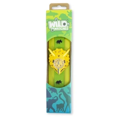 Image of Children&#039;s Triceratops Watch by Wild Watches. Silicone Snap on wrap around strap