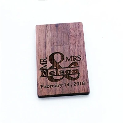 Image of Personalised Walnut Wooden 8GB USB Flash Drive, Custom Stick, Wedding Photo Storage Gift, Business Card USB, Promotional Gift