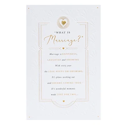 Image of UK Greetings Wedding Card For Him/Her/Friend With Envelope Poetic Design
