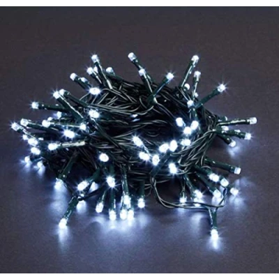 Image of HomeZone 300 White LED Power Sources String Lights 8 Lighting Modes with Timer Function Xmas Hanging Warm Chasing Festive Fairy for Indoor and Outdoor, Christmas Decor