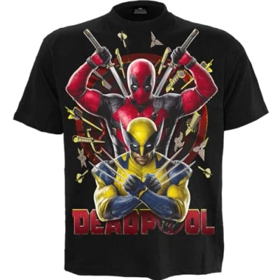 Image of Marvel Deadpool Wolverine Bullseye T Shirt Black M