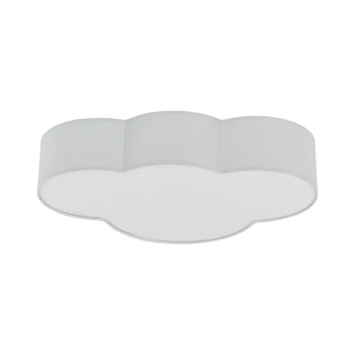 Image of TK Lighting Cloud ceiling light made of textile, length 62 cm, grey