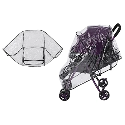 Image of Stroller Rain Cover, Universal Windproof Baby Buggy Cover Transparent Pushchair Protection Friendly Raincover