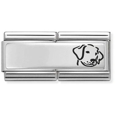 Image of Nomination Silver shine Double Dog Charm
