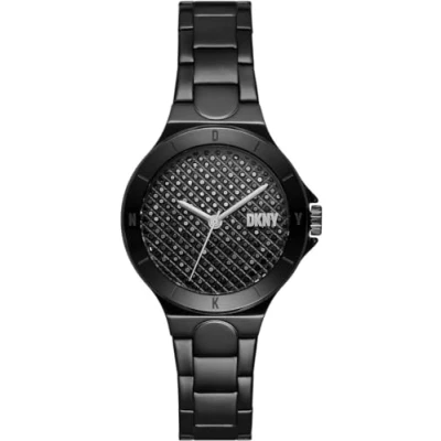 Image of DKNY Women&#039;s Chambers Three Hand, Black Stainless Steel Watch, NY6668