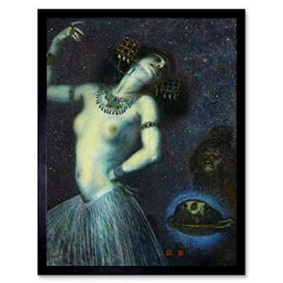 Image of Artery8 Von Stuck Salome John Baptist Head Painting Art Print Framed Poster Wall Decor 12x16 inch