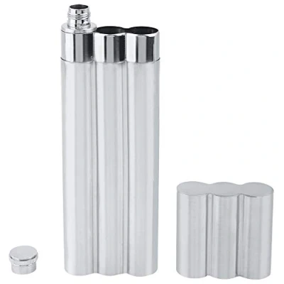 Image of Oumefar Cigar Holder Stainless Steel Flask Portable Case Hip Lightweight Travel Tube
